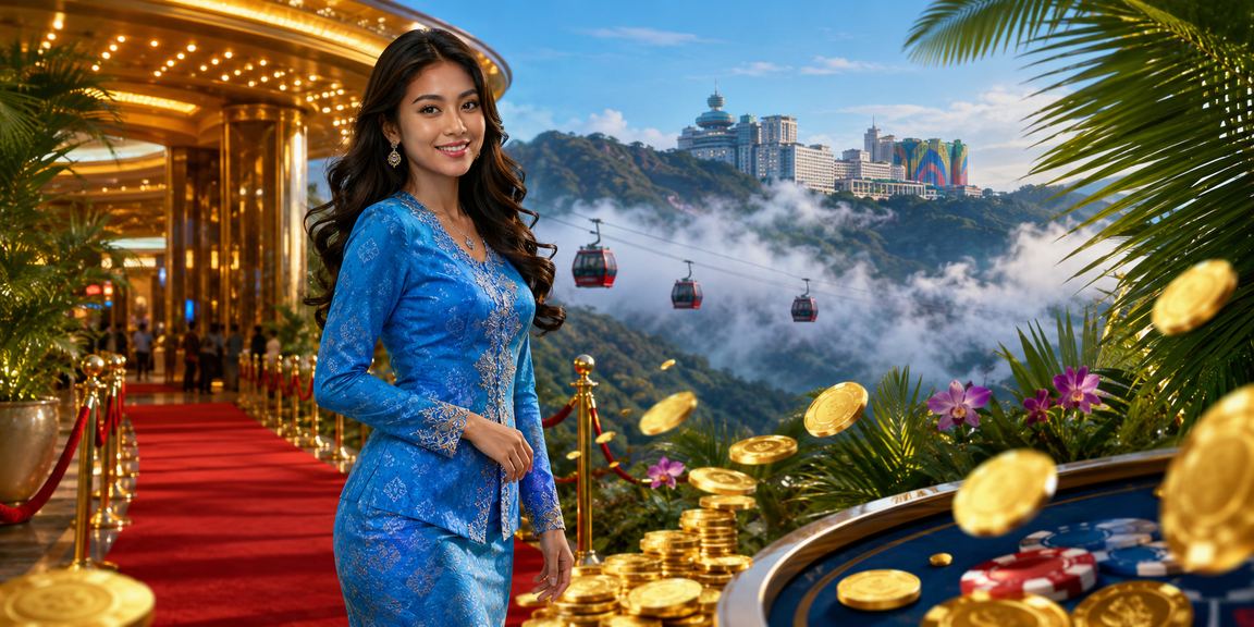 Pemain berbaju kurung bermain permainan kad di Genting Highlands Malaysia
